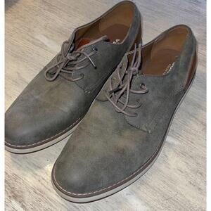 EUC Mens Sonona Goods For Life Grey Stone and Brown Leather Dress Shors 9.5